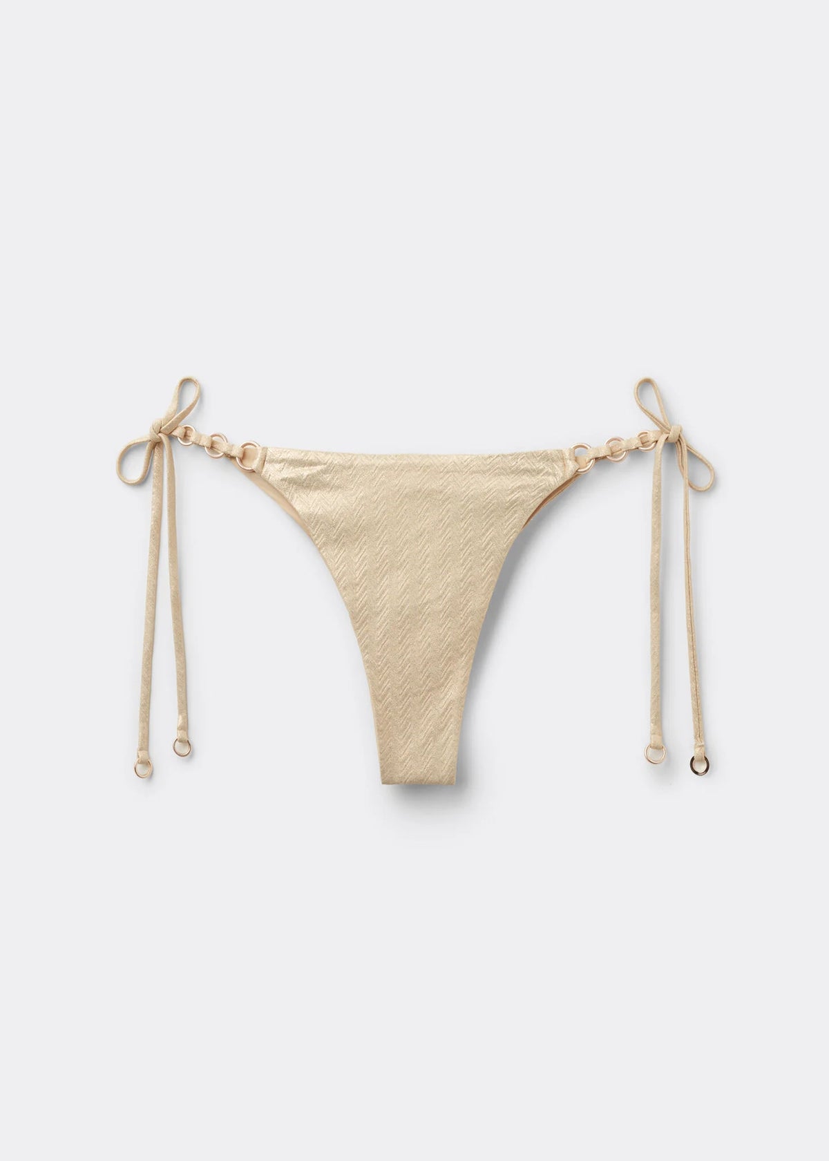 Calzedonia Gold Waves Tie Sides Brazilian Bikini Bottoms