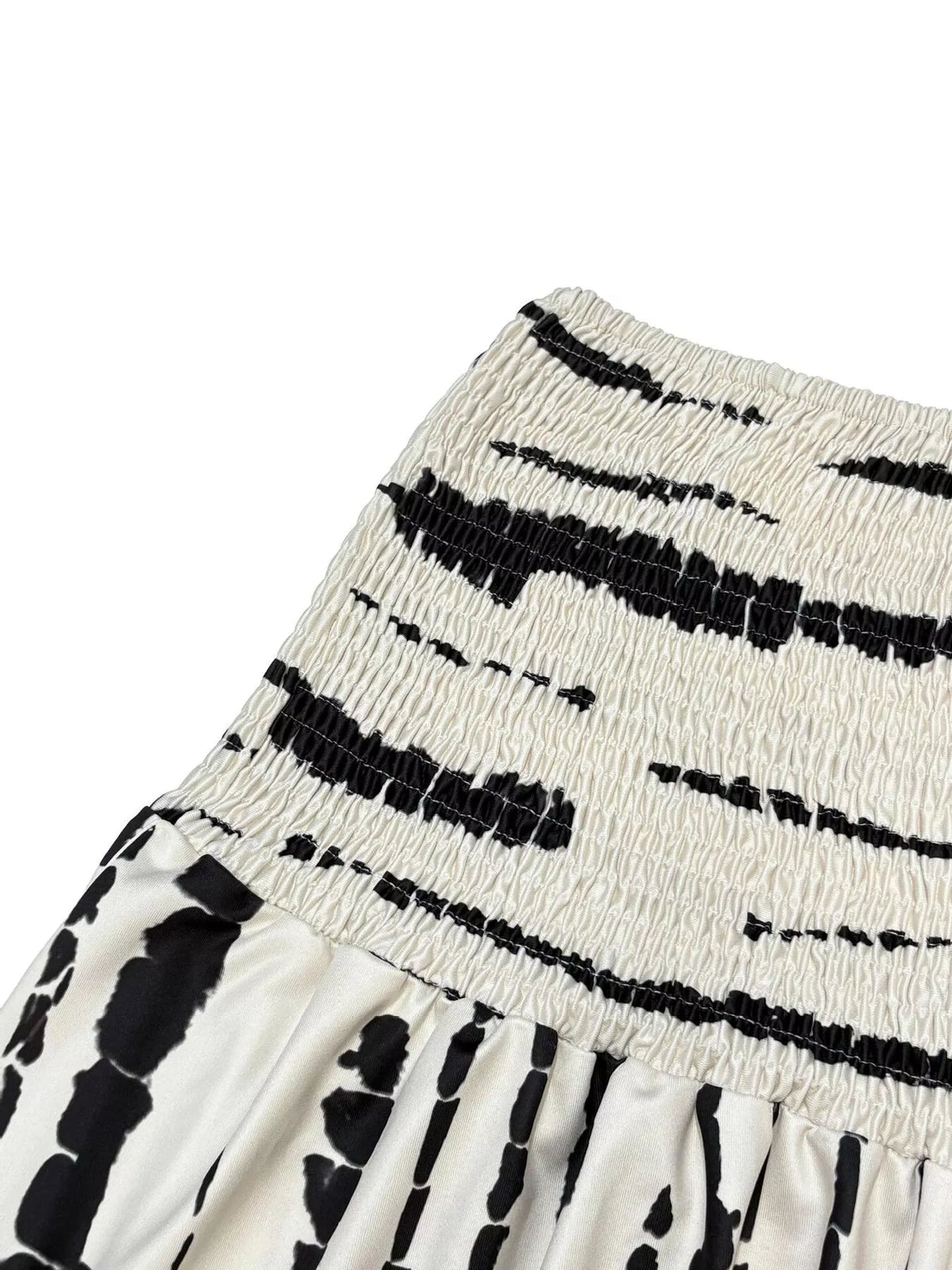 Smocked Asymmetrical Hem Maxi Skirt - Gloss & Grit
