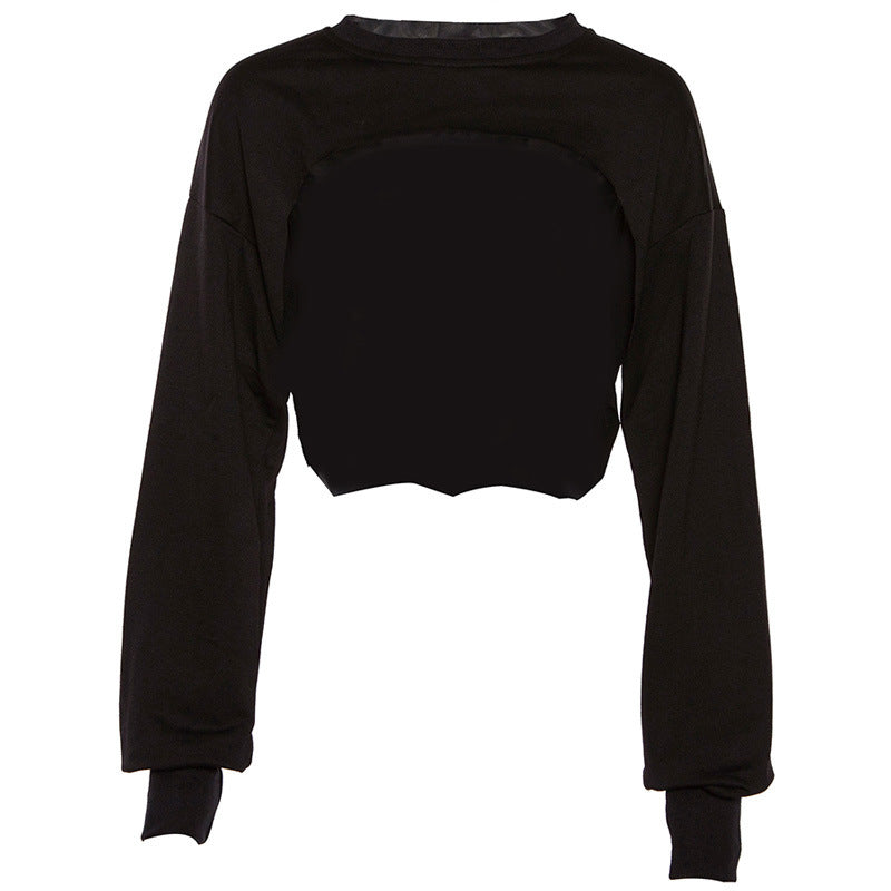 Cropped Long Sleeve Pullover Sweater Top - Gloss & Grit