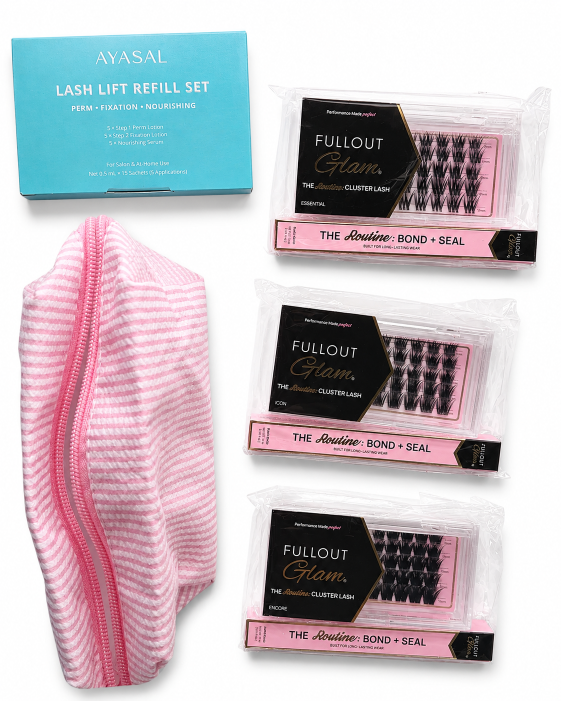 Fullout Glam Cluster Lash & Lift Beauty Bundle