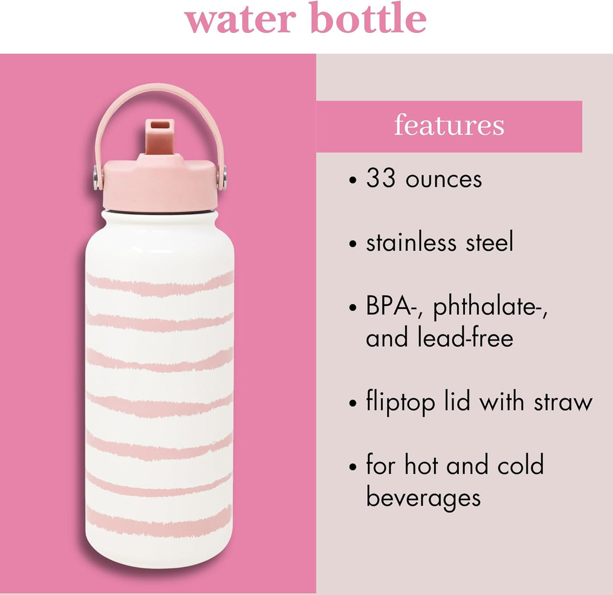 Kate Spade New York 33 oz Insulated Stainless Steel Water Bottle - Gloss & Grit