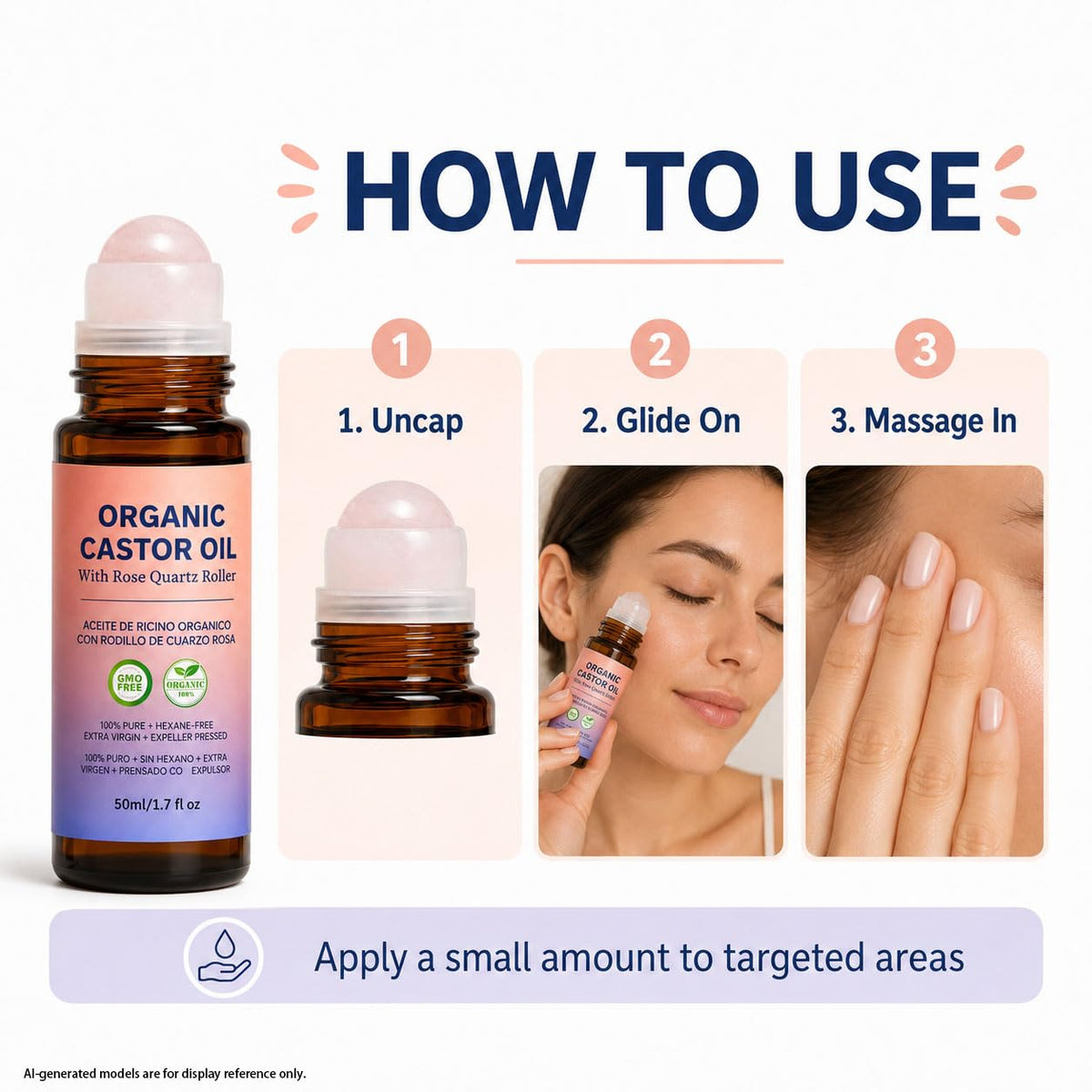 Rose Quartz Castor Oil Roll-On