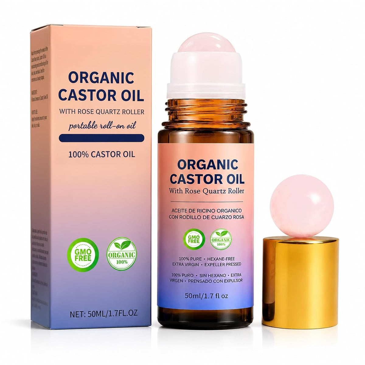 Rose Quartz Castor Oil Roll-On