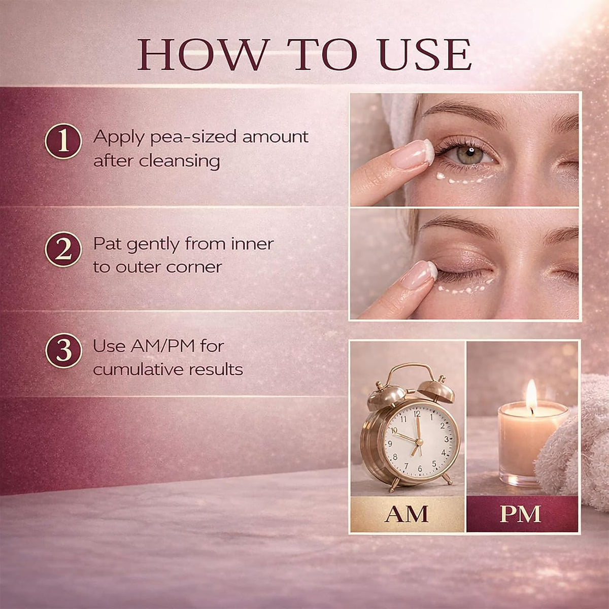 LRUSEIFE Calcium Dark Spot Eye Cream application directions