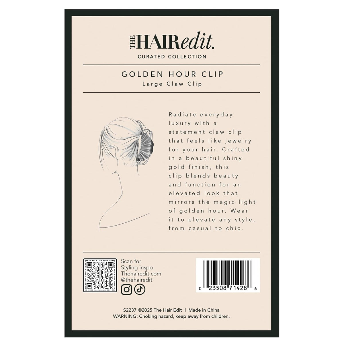 The Hair Edit Gold Claw Clip and Chignon Pin Set
