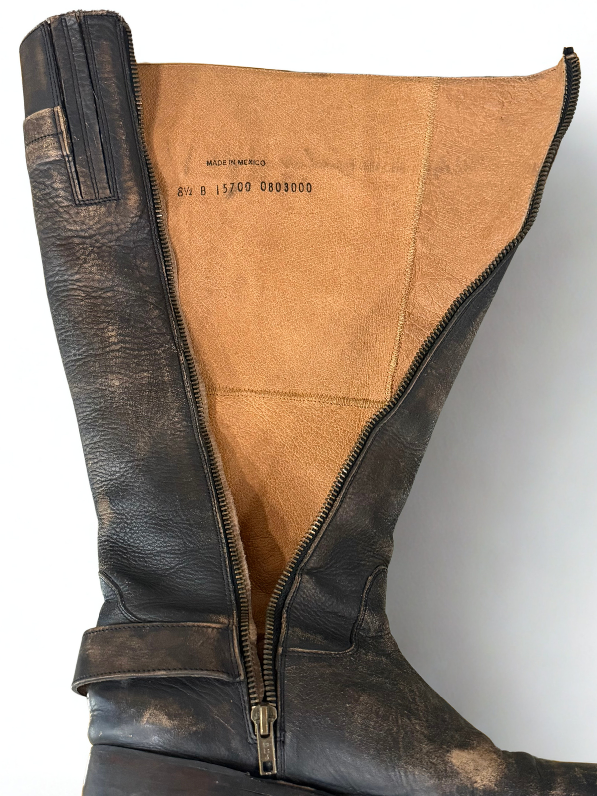 Matisse boot interior with women’s size 8.5 and Made in Mexico stamp