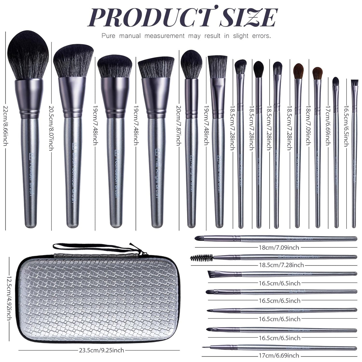20-Piece Makeup Brush Set with Travel Case