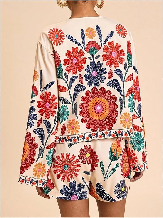 Marisol Floral Tie-Front Top & Shorts Set