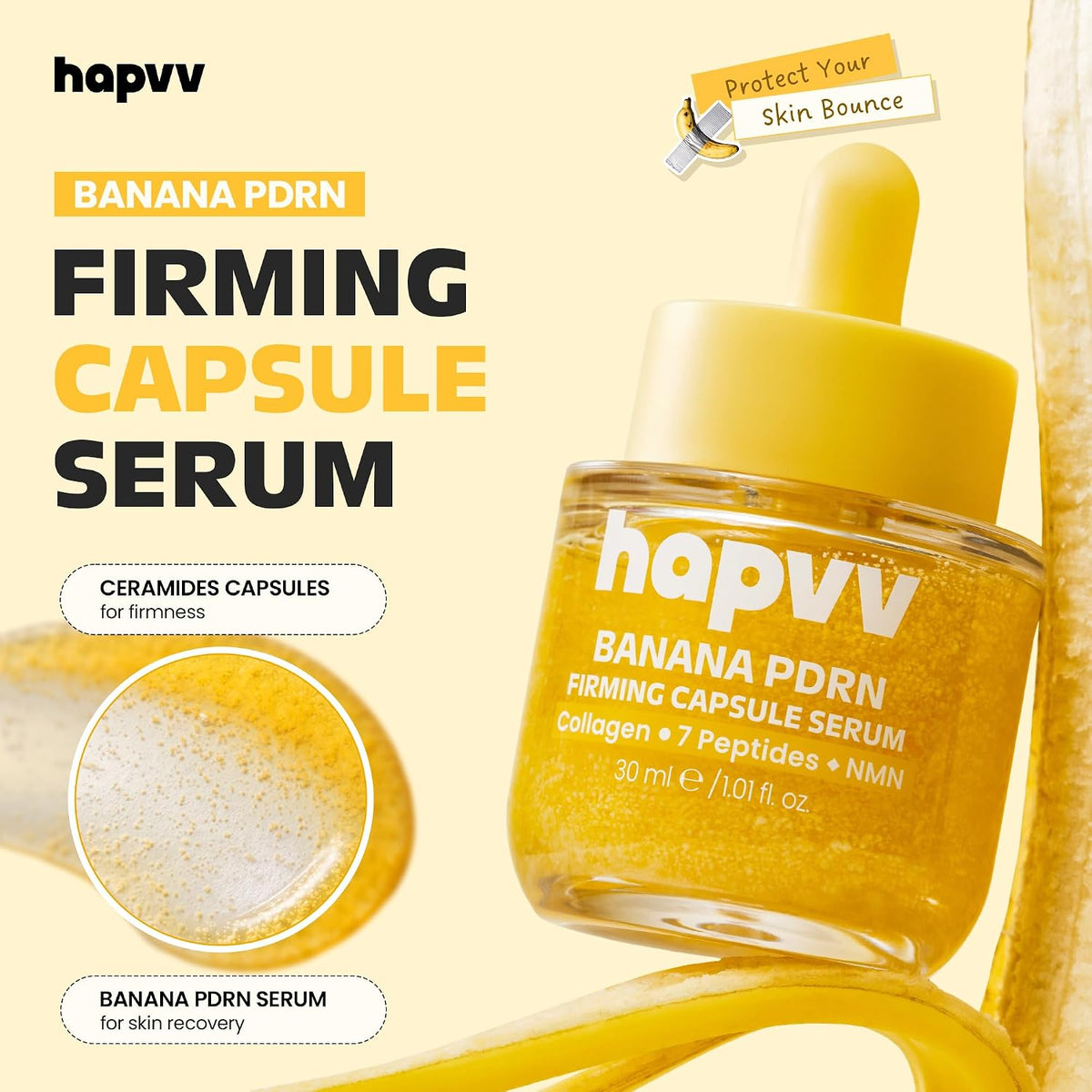 HAPVV Banana PDRN Firming Capsule Serum with ceramide capsules for firmness
