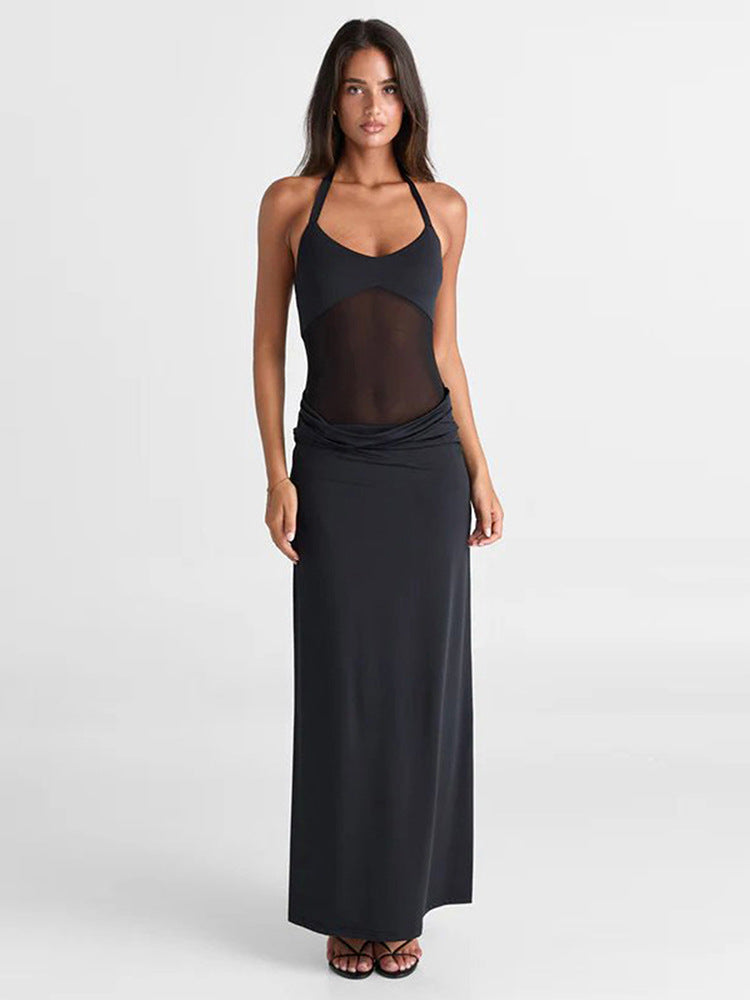 Mila Sheer Contrast Maxi Dress