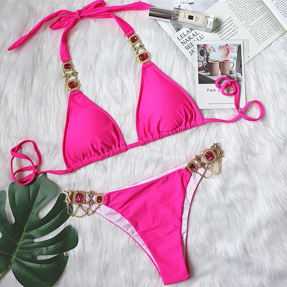 Sola Embellished Triangle Bikini Set