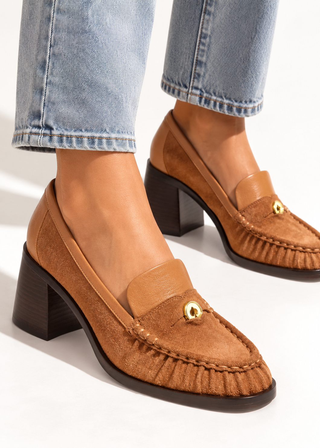 Kate Spade Penni Suede Heeled Loafers