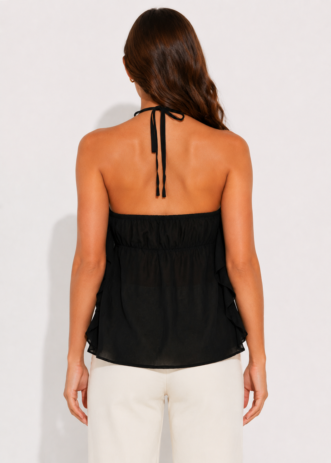 Romy Ruffle Halter Top Back