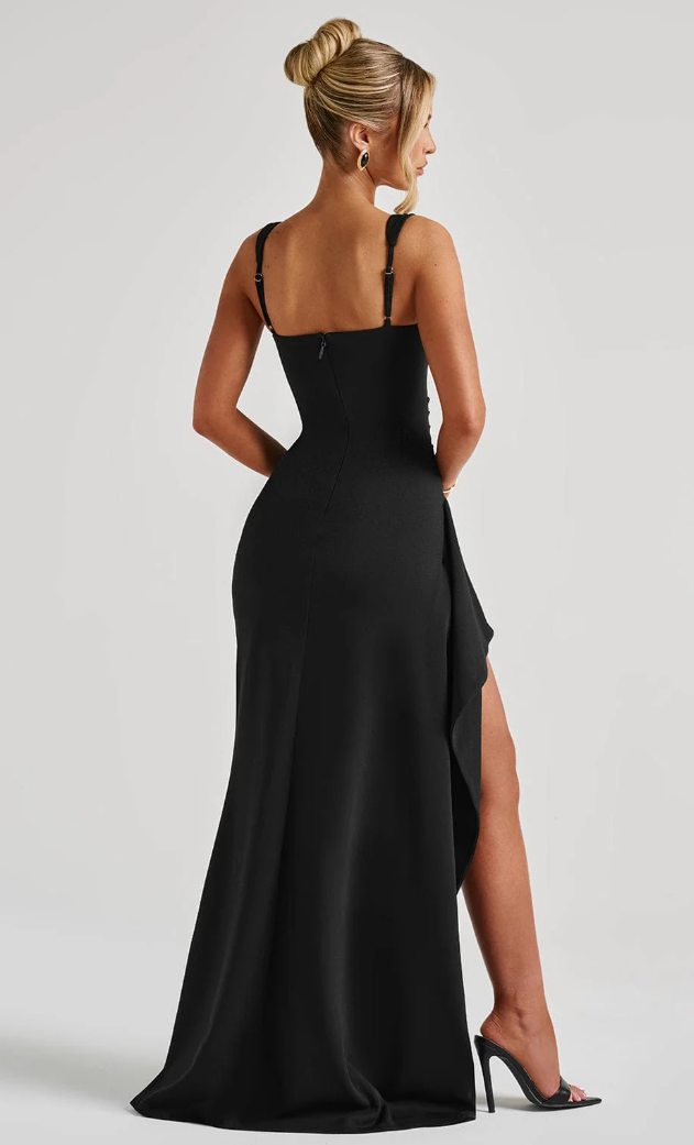 Square Neck High Slit Maxi Dress - Gloss & Grit