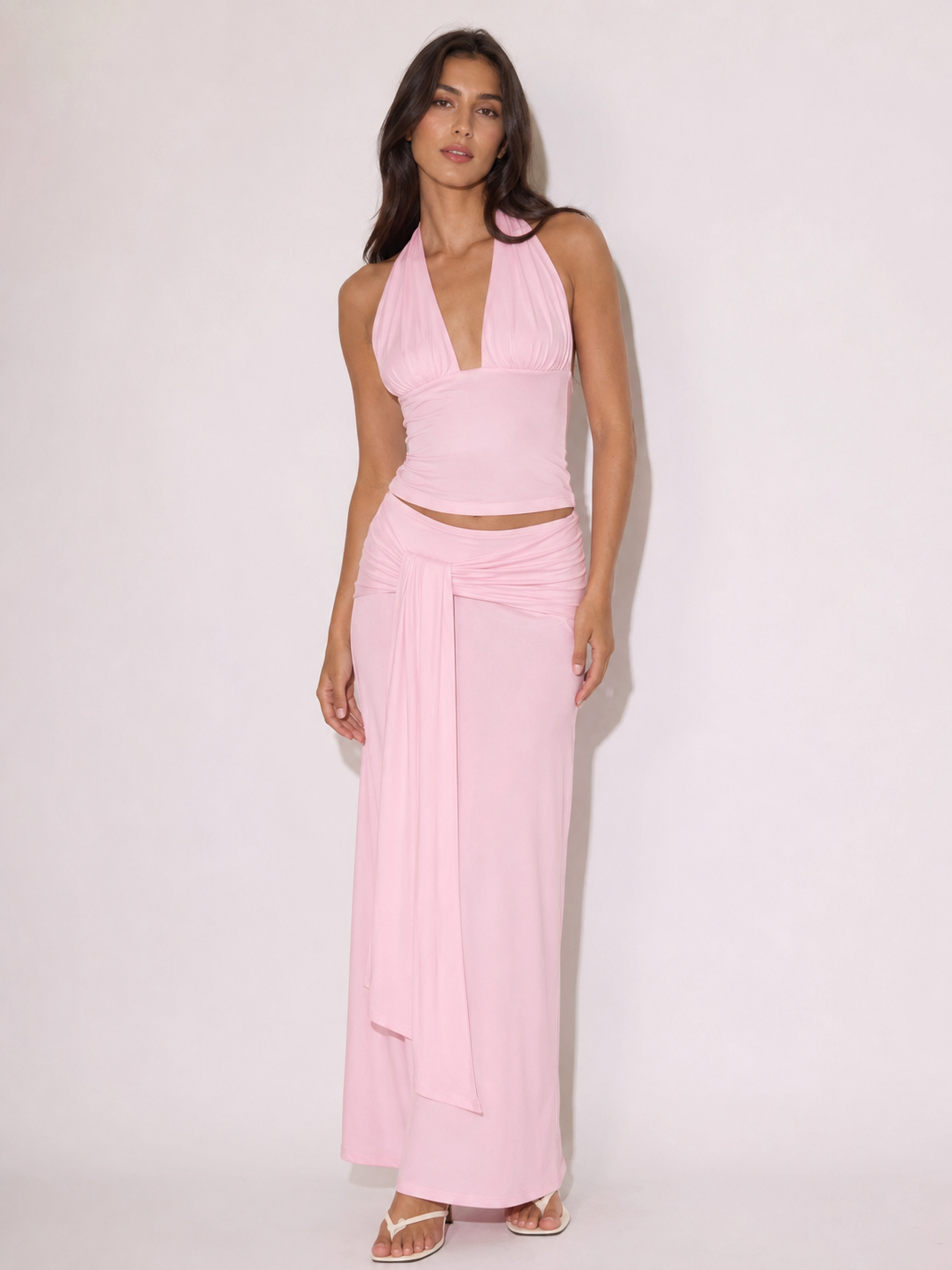 Seraphina Halter Maxi Skirt Set