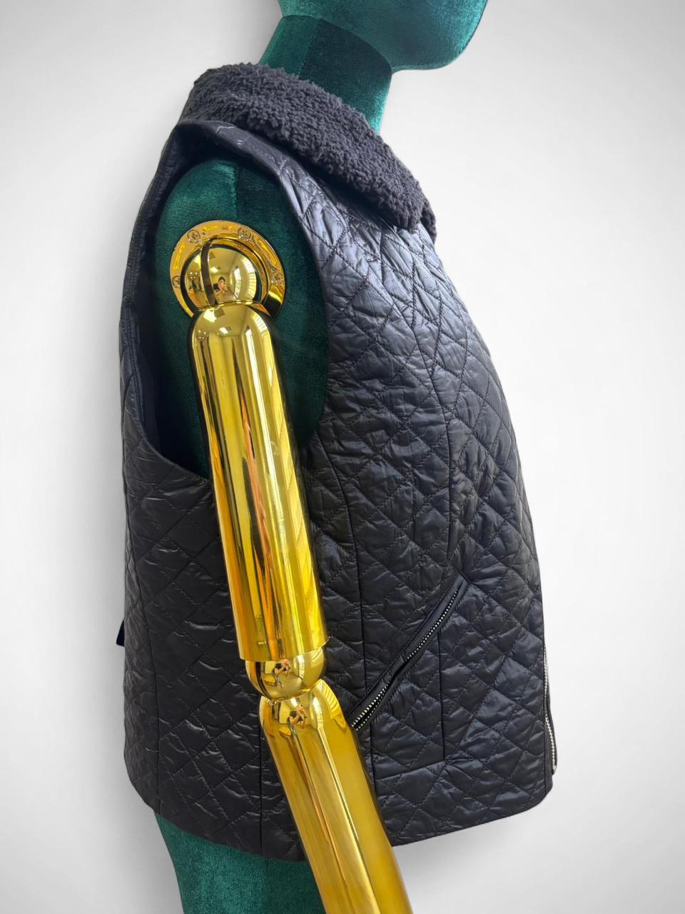 White House Black Market Quilted Puffer Vest with Faux Shearling - Gloss & Grit
