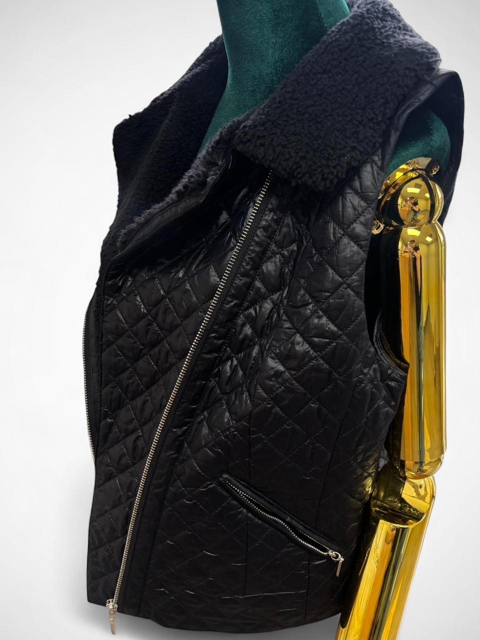 White House Black Market Quilted Puffer Vest with Faux Shearling - Gloss & Grit
