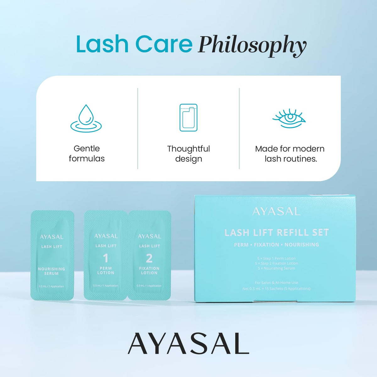 AYASAL Lash Lift Refill 3 Kit Bundle 15 Applications