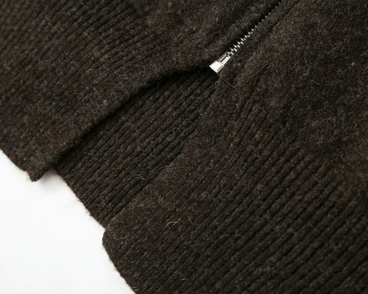 Cecily dark brown bow hooded cardigan, detail 5
