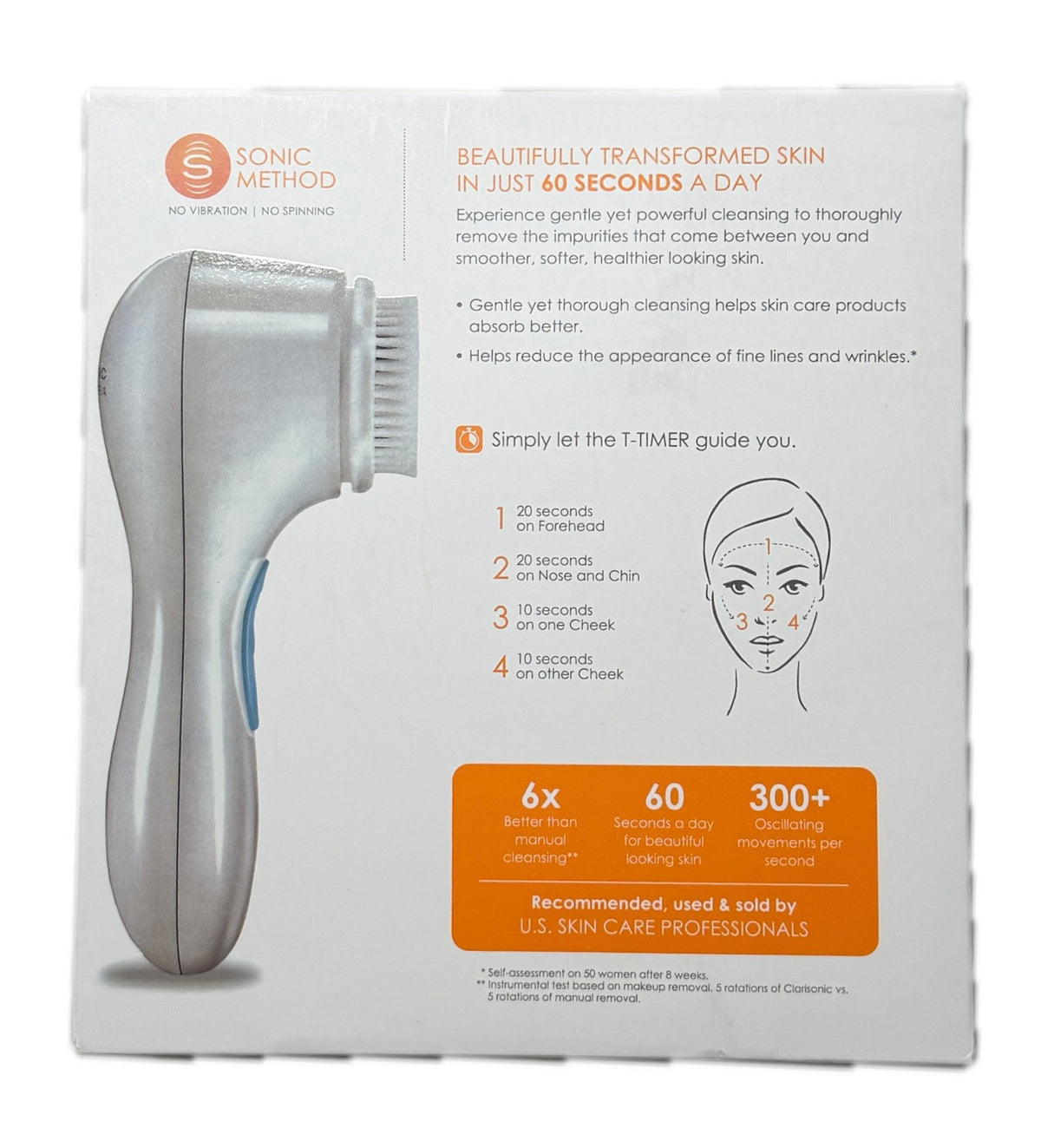 Back of Clarisonic ARIA Sonic Facial Cleansing Brush box