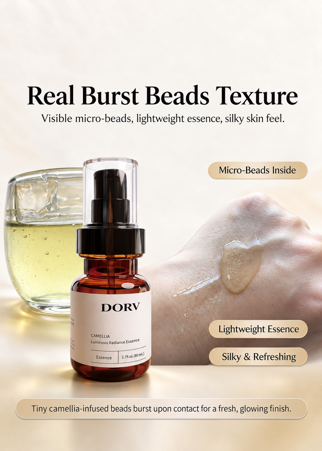 DORV Camellia serum texture and application
