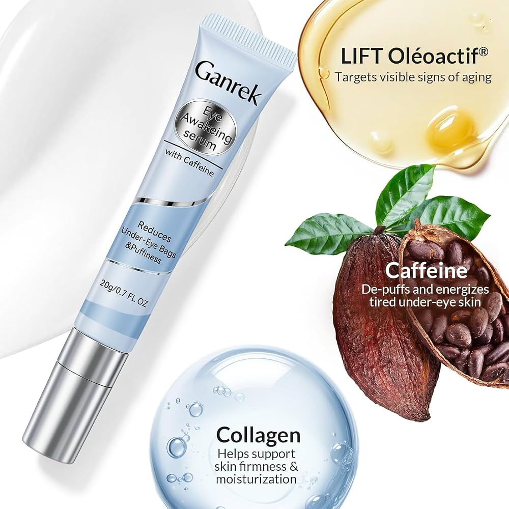 Ganrek under eye cream with caffeine and collagen key ingredients