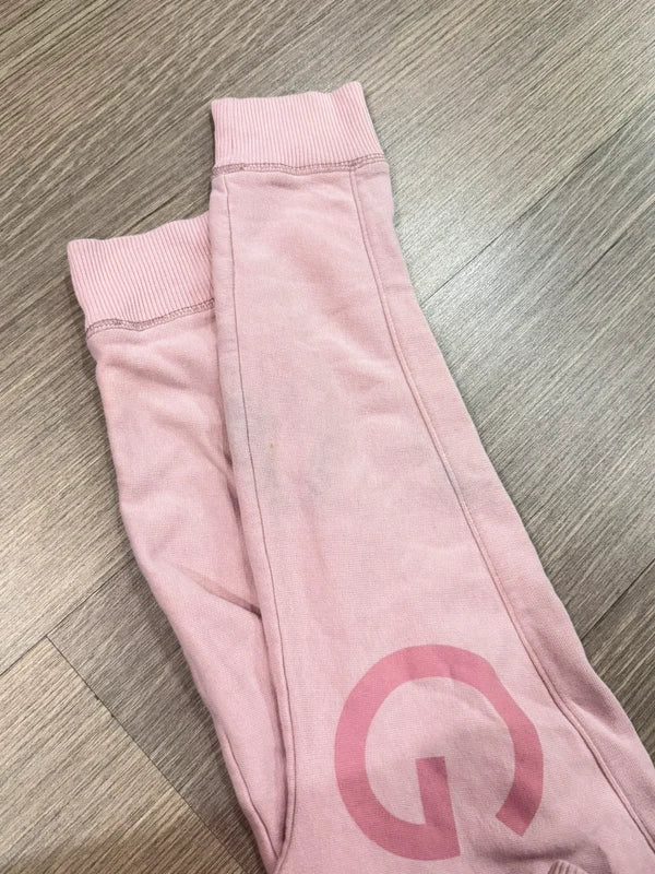 Gilly Hicks pink cropped graphic sweatshirt, right sleeve showing slight discoloration