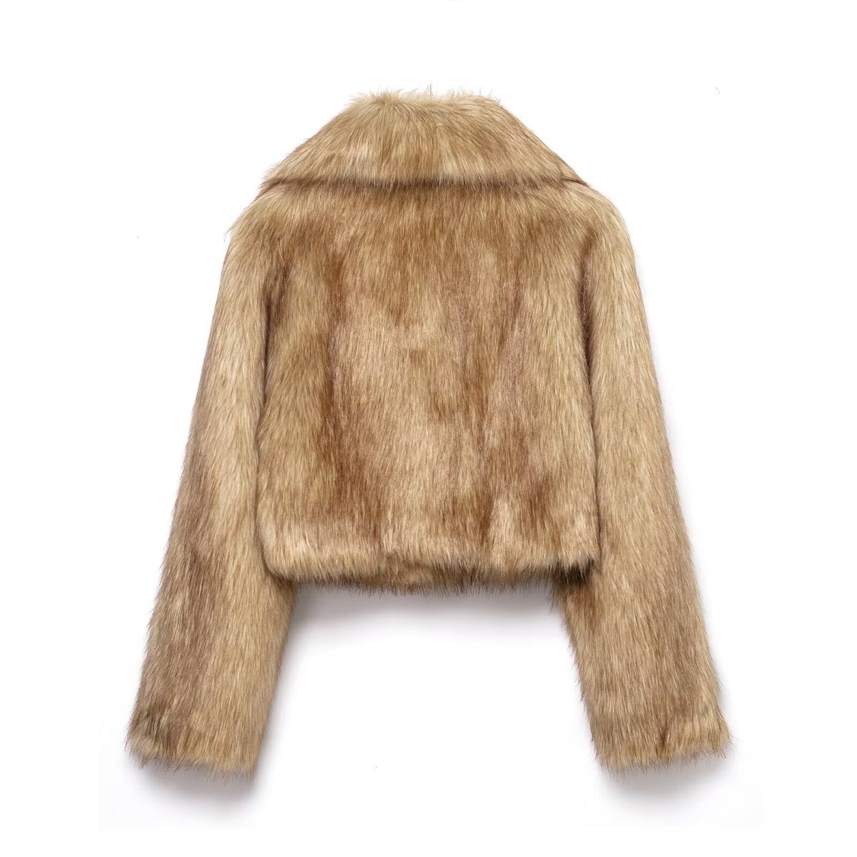 Faux Fur Collar Cropped Plush Jacket - Gloss & Grit