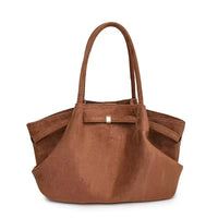 Women’s Large Capacity Suede Tote Bag – Commuter Shoulder Handbag