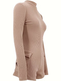 Callista ribbed zip-up romper supplier photo 12