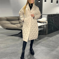 Women’s Long Quilted Jacket Loose Fit Winter Outerwear