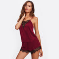Lace Trim Cami and Shorts Sleepwear Set - Gloss & Grit