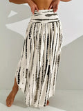 Smocked Asymmetrical Hem Maxi Skirt - Gloss & Grit