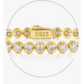 Sterling Silver 14K Gold Plated 2.5mm Round Cut Moissanite Tennis Bracelet - Gloss & Grit