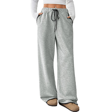 High-Waist Wide-Leg Lounge Pants with Pockets