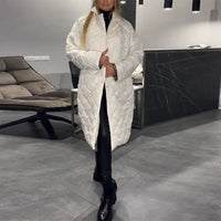 Women’s Long Quilted Jacket Loose Fit Winter Outerwear