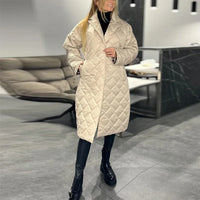 Women’s Long Quilted Jacket Loose Fit Winter Outerwear
