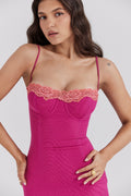 Lace Trim Bodycon Maxi Dress