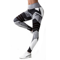 Women’s High Waist Compression Yoga Leggings – Geometric Sport Fitness