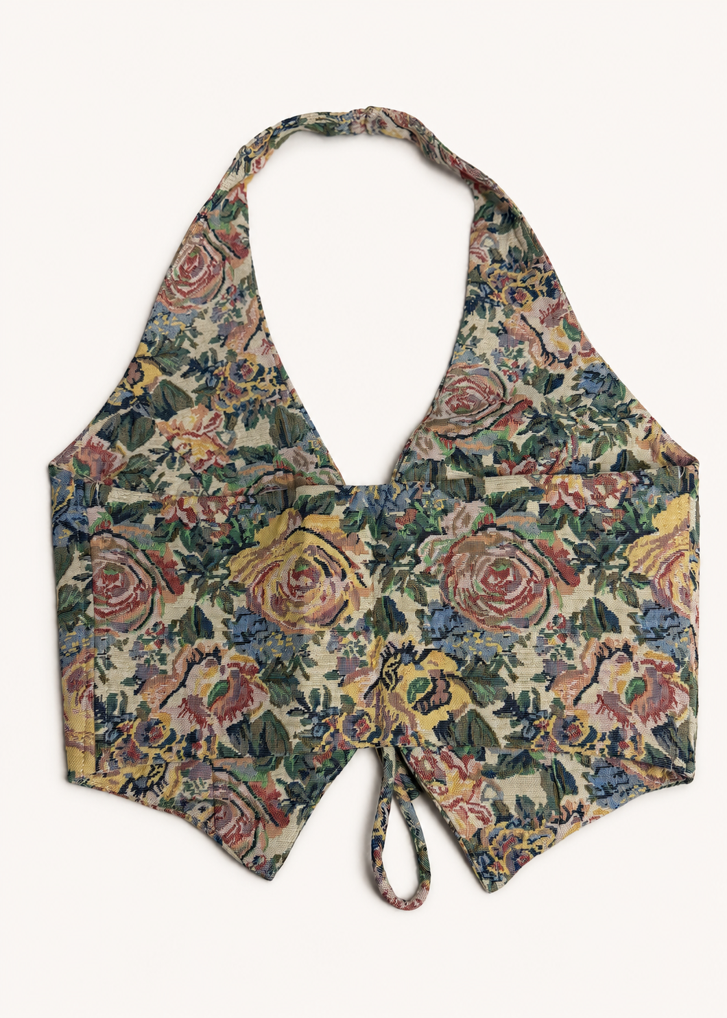 Floral Tie-Front Crop Top