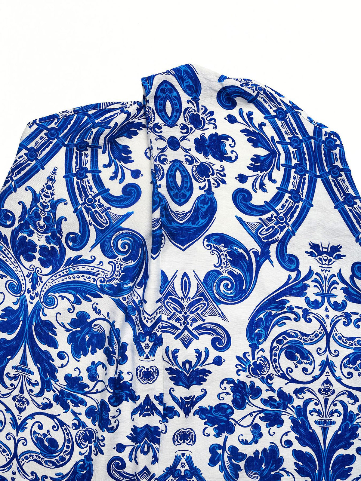 Women's Halter Maxi Dress | Blue Paisley Print High-Low - Gloss & Grit