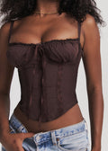 Amelie Lace Trim Corset Top