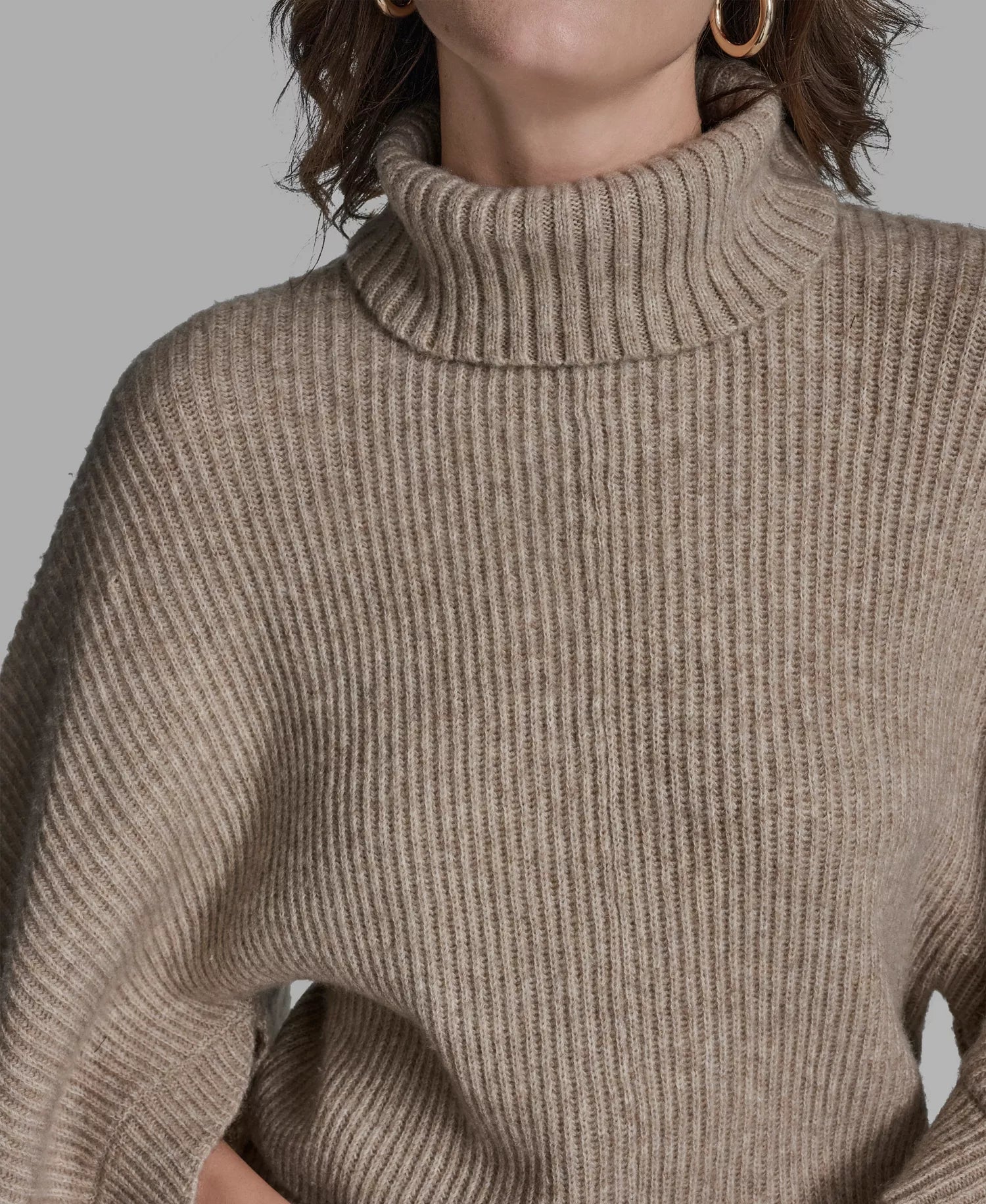 BCBG Women's Oversized Turtleneck Sweater Poncho
