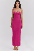 Lace Trim Bodycon Maxi Dress