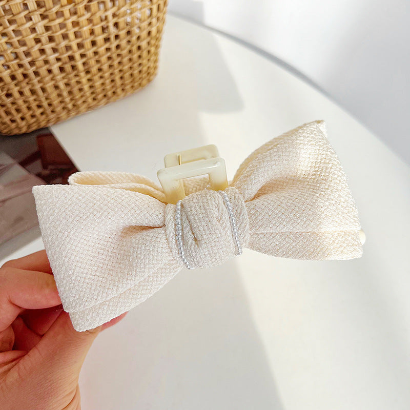 Colette Pearl Bow Claw Clip