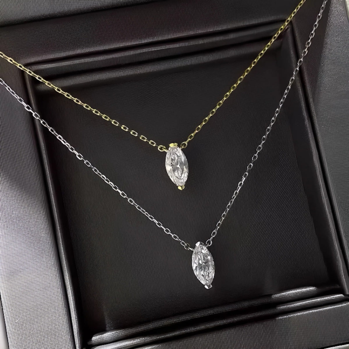 Sterling Silver Zircon Pendant Necklace for Layered Shine - Gloss & Grit