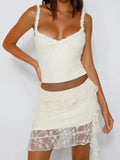 Lace Bow-Front Crop Cami Tank - Gloss & Grit