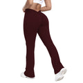 High-Waist Flared Yoga Pants with Scrunch Detail - Gloss & Grit