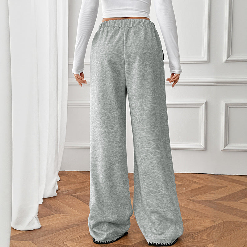 High-Waist Wide-Leg Lounge Pants with Pockets