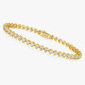 Sterling Silver 14K Gold Plated 2.5mm Round Cut Moissanite Tennis Bracelet - Gloss & Grit
